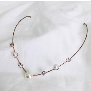 Pearl diamond tiara hair band